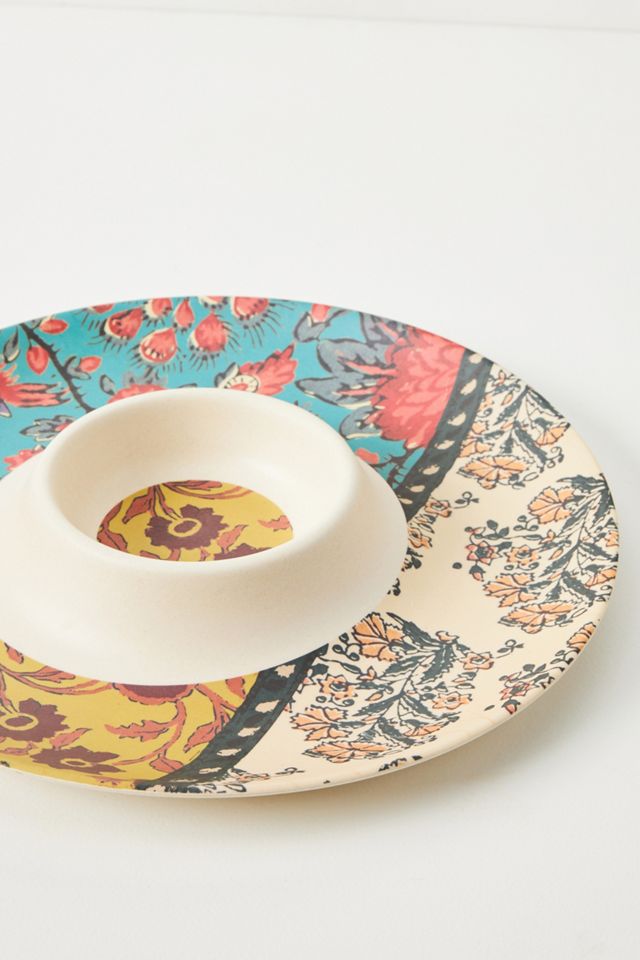 Blockprint Bamboo Melamine Chip & Dip #1