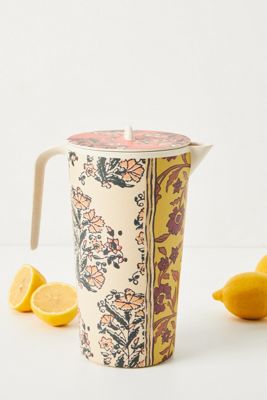 Blockprint Bamboo Melamine Pitcher