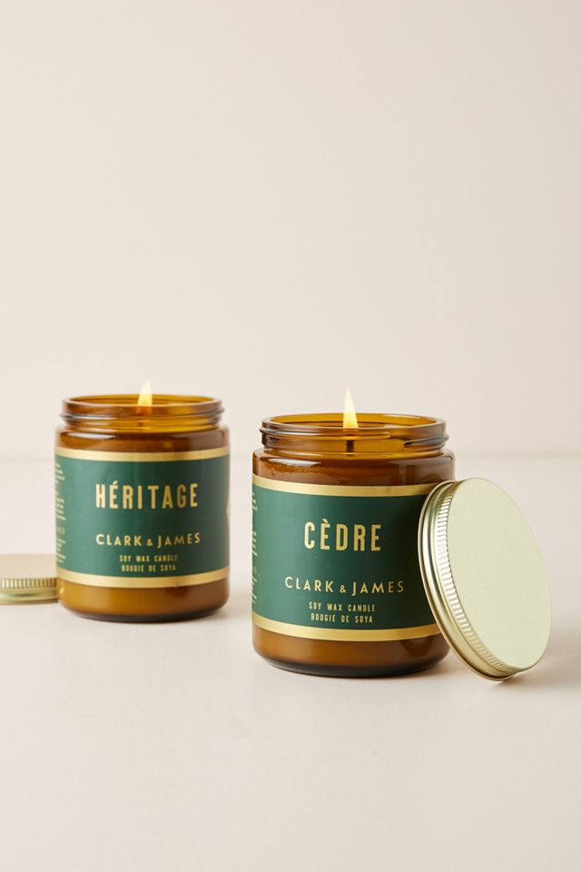 Clark & James Amber Glass Candle #1