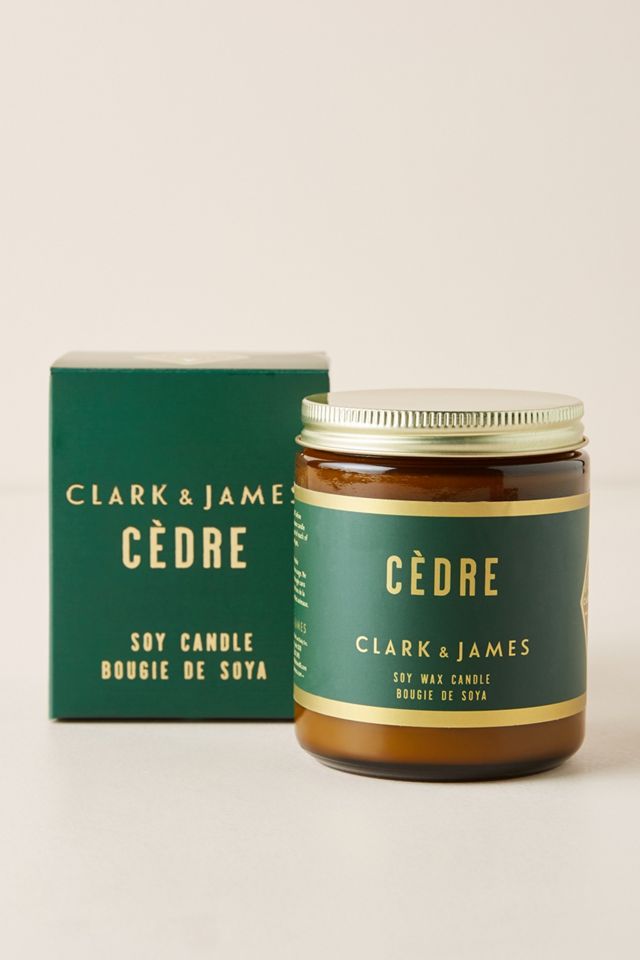Clark & James Amber Glass Candle #1