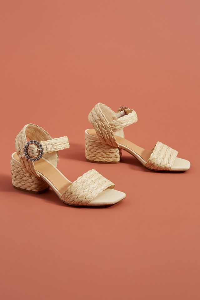 Paloma Barcelo Raffia Block Heels #1