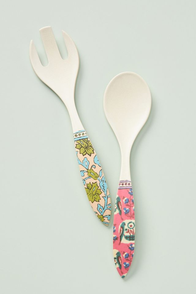 Blockprint Bamboo Melamine Serving Set