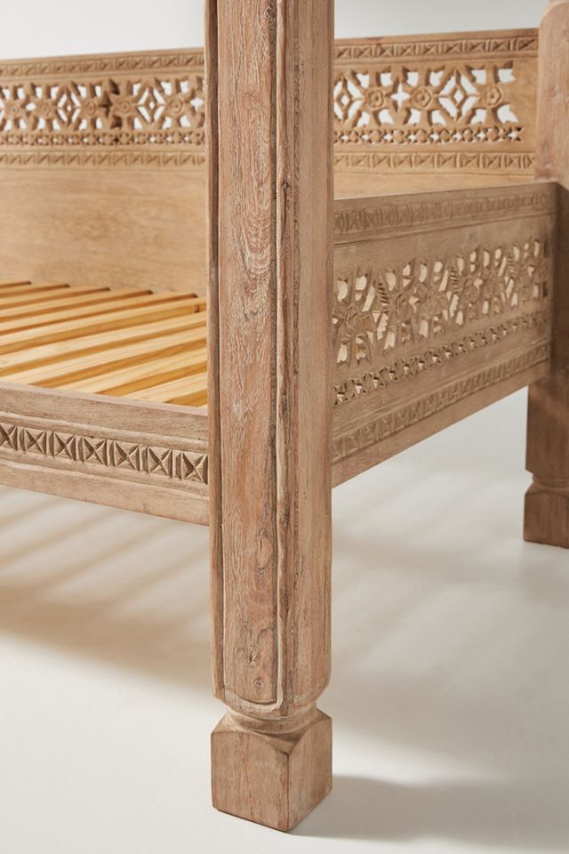 Carved Ezana Indoor/Outdoor Canopy Daybed #6