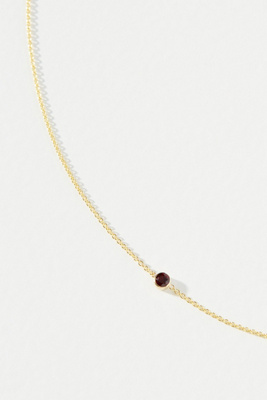 14k Yellow Gold Asymmetrical Birthstone Necklace