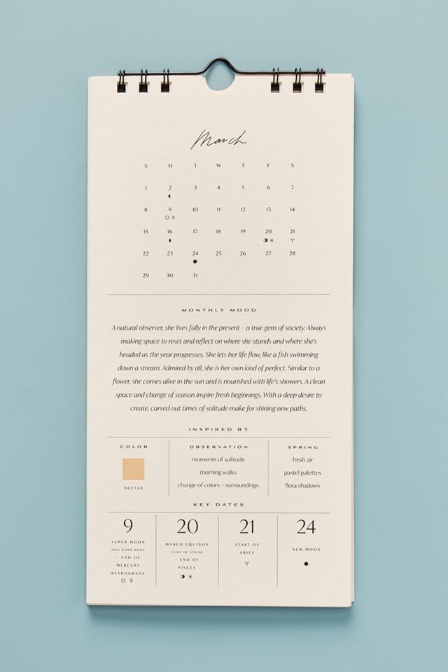Wilde House Paper 2020 Intentional Calendar #1