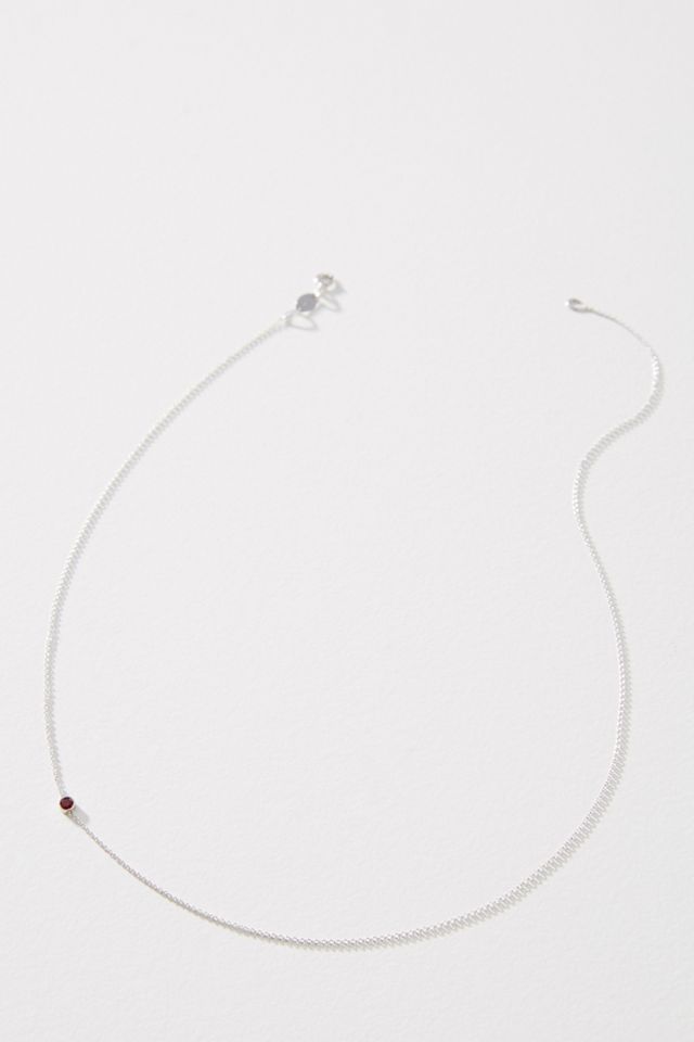 Maya Brenner 14K White Gold Asymmetric Birthstone Necklace #1