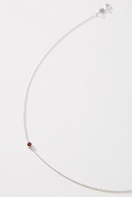 Maya Brenner 14K White Gold Asymmetric Birthstone Necklace