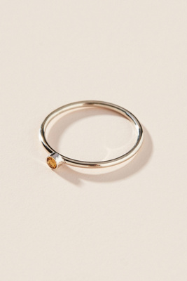 14K White Gold Birthstone Ring
