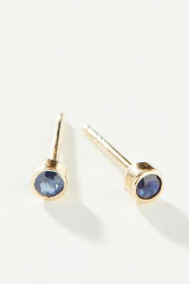 14k Yellow Gold Birthstone Post Earrings