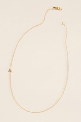 Maya Brenner 14k Gold Asymmetric Monogram Necklace