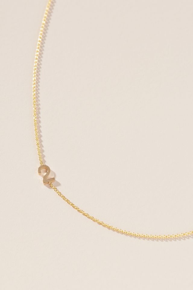 14K Gold Asymmetrical Numeral Necklace by Maya Brenner, Women's at Anthropologie