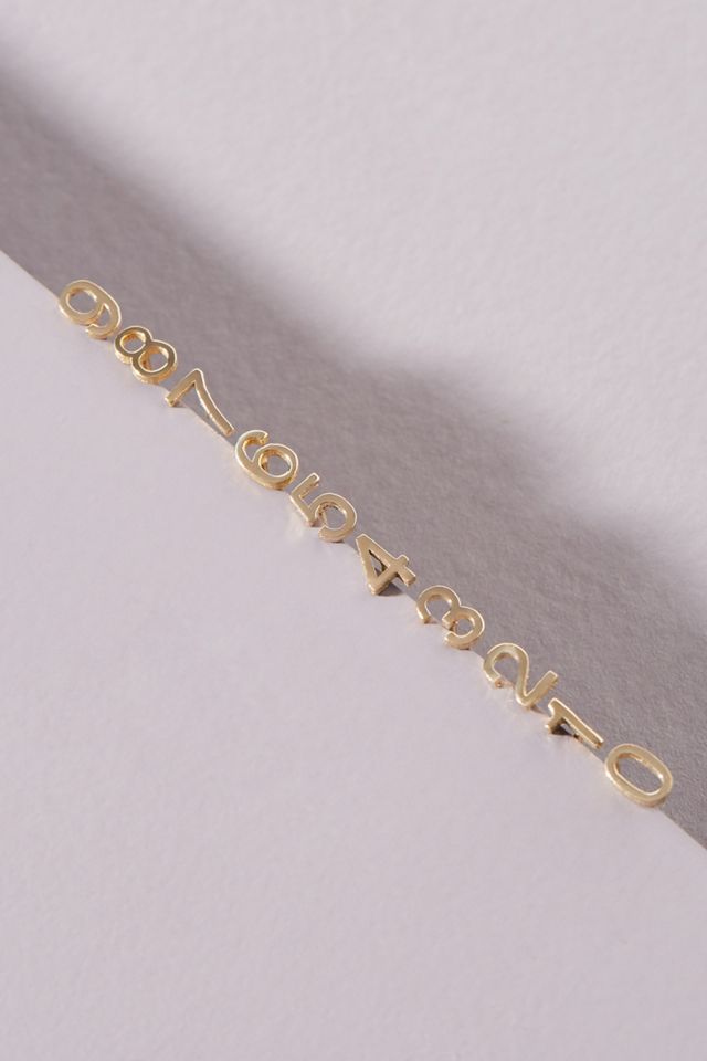 Maya Brenner 14k Yellow Gold Numeral Post Earring #1