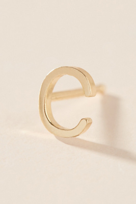 14k Yellow Gold Monogram Post Earring