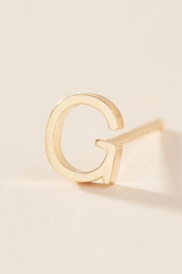 14k Yellow Gold Monogram Post Earring