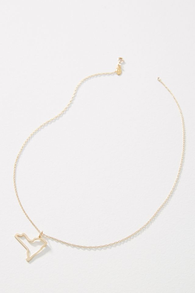Maya Brenner 14k Gold State Pendant Necklace #1