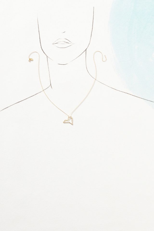 Maya Brenner 14k Gold State Pendant Necklace #2