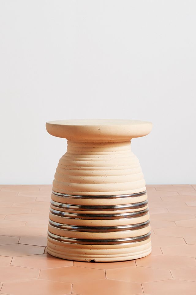 Metallic Striped Ceramic Stool #2