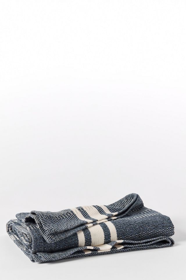 Cirrus Blue Organic Cotton Woven Throw Blanket