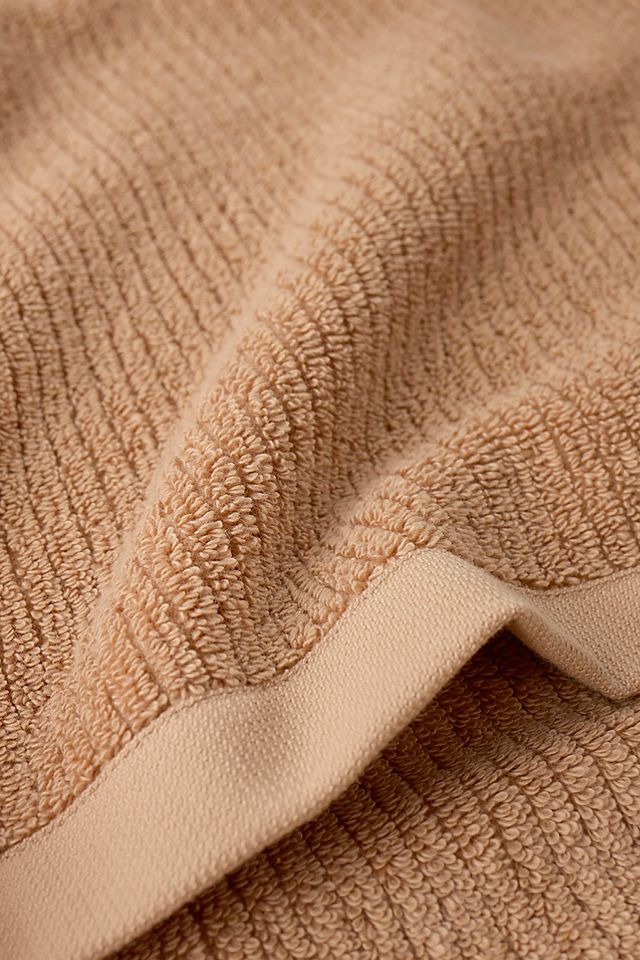 Organic Ginger Turkish Cotton Ribbed Bath Towel Set