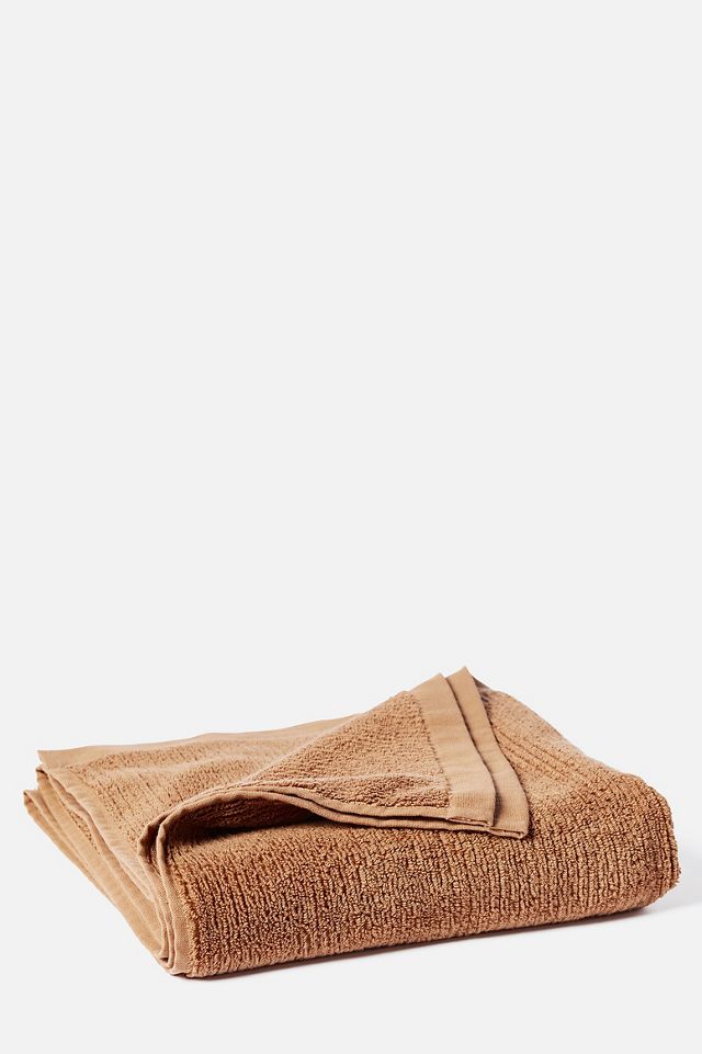 Organic Ginger Turkish Cotton Ribbed Bath Towel Set