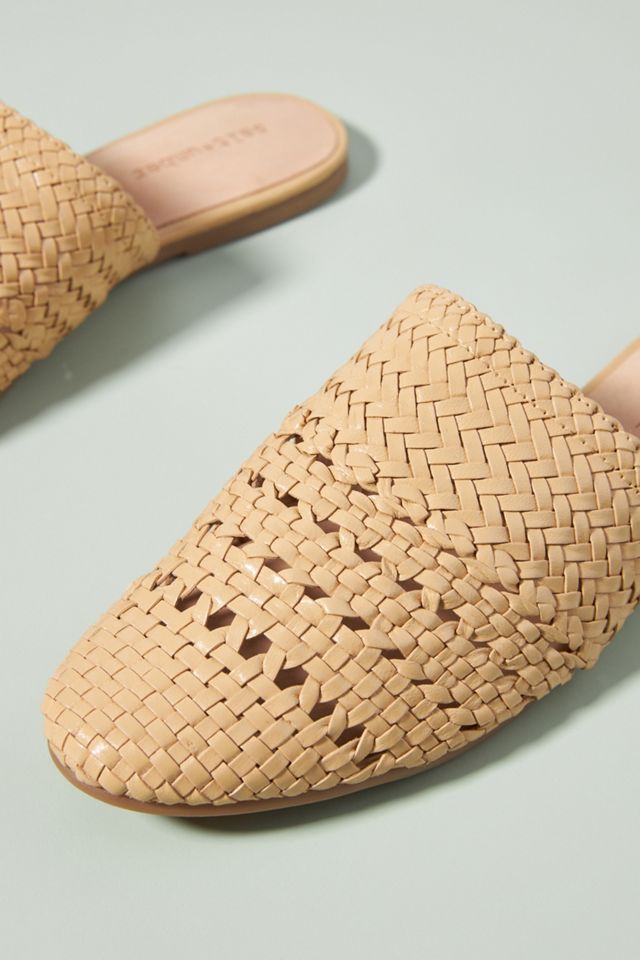 Salt + Umber Woven Leather Slides #2