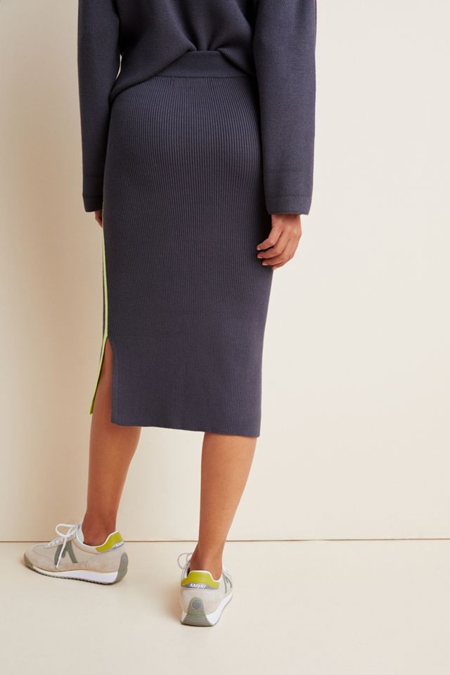 Neon Striped Sweater Midi Skirt #4