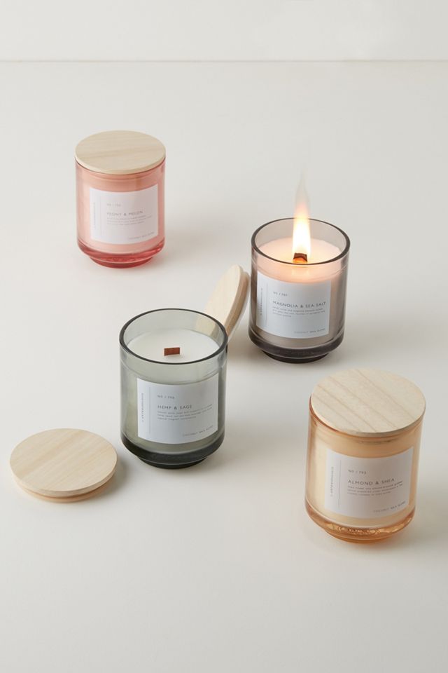 Gemma Wood Wick Glass Candle #1