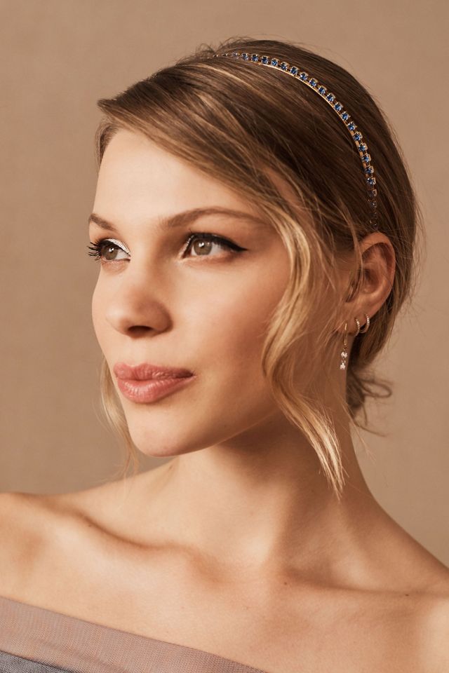 NIB Epona Valley Ethos clear crystal and mesh metal headband Epona Valley Skinny Prism Swarovski Crystal Headband  main image 2