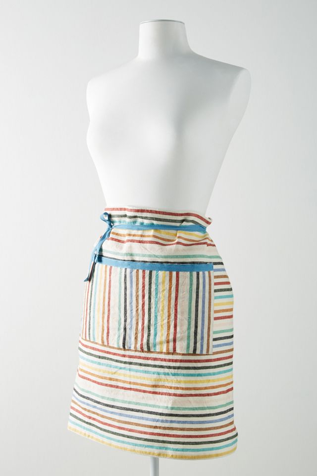 Ziggy Rainbow-Striped Half Apron