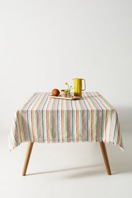Ziggy Rainbow-Striped Table Cloth