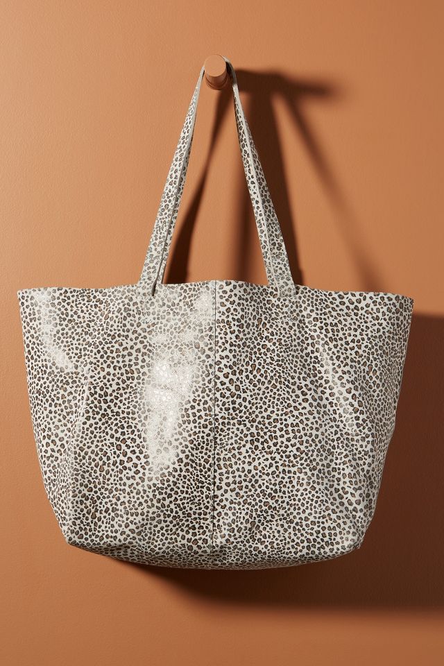 Anthropologie leopard tote sale