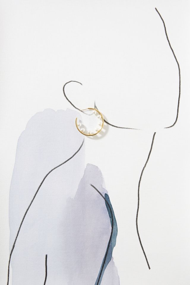 Victoria Six Pearl Hoop Earrings #2