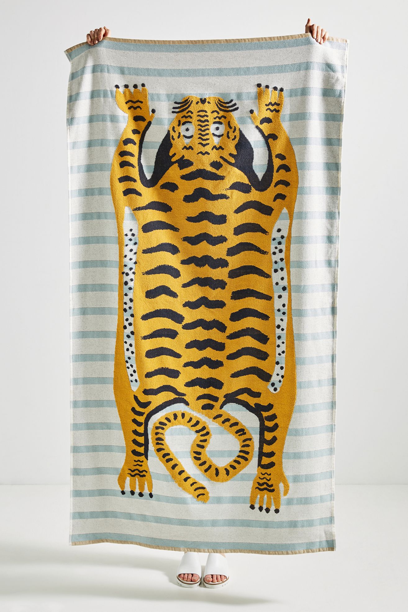 Tiger Cotton Beach Towel - Sky, Standard, Beach Towel
