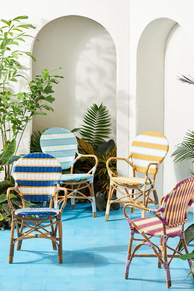 Outdoor bistro chairs online with arms