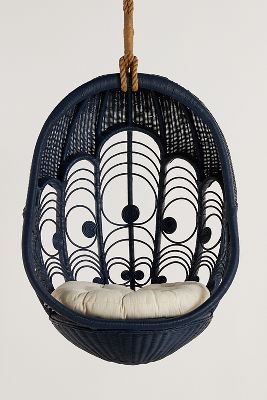 Anthropologie Peacock Indoor/outdoor Hanging Chair In Blue