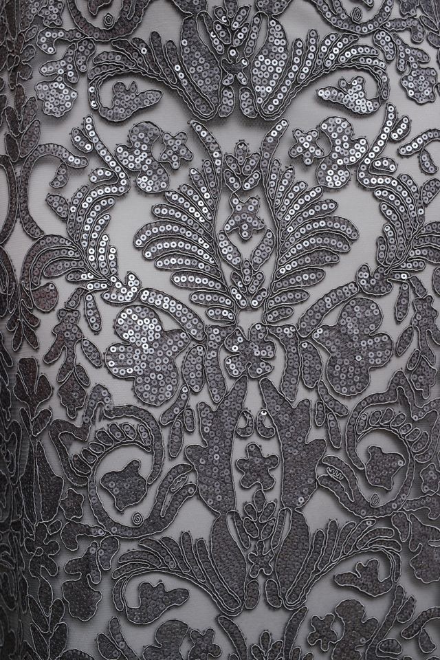 Tadashi Shoji Odette Off-Shoulder Sequin Mesh Column Gown