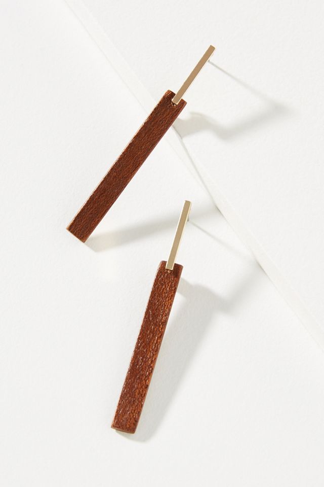 Sophie Monet Mahogany Bar Drop Earrings