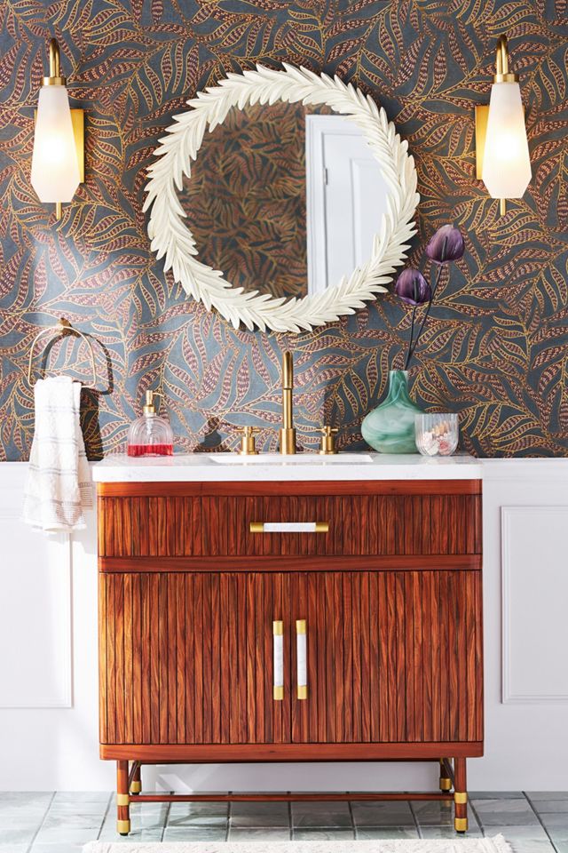 Deluxe Tamboured Single Bathroom Vanity #7