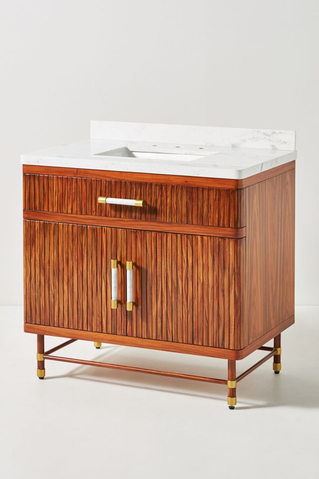 Deluxe Tamboured Single Bathroom Vanity #2
