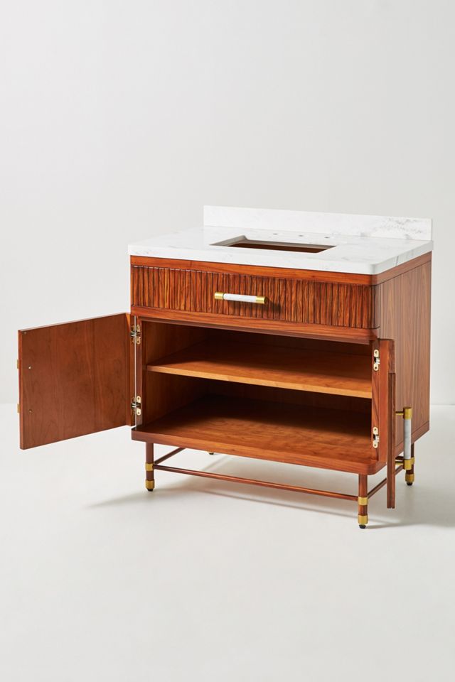 Deluxe Tamboured Single Bathroom Vanity #3
