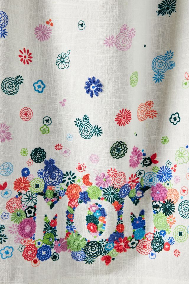 Mum Embroidered Dish Towel #1