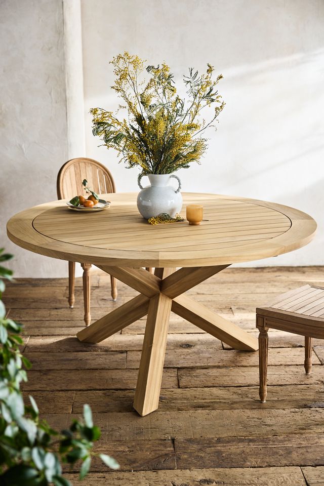 Cross leg round dining table discount