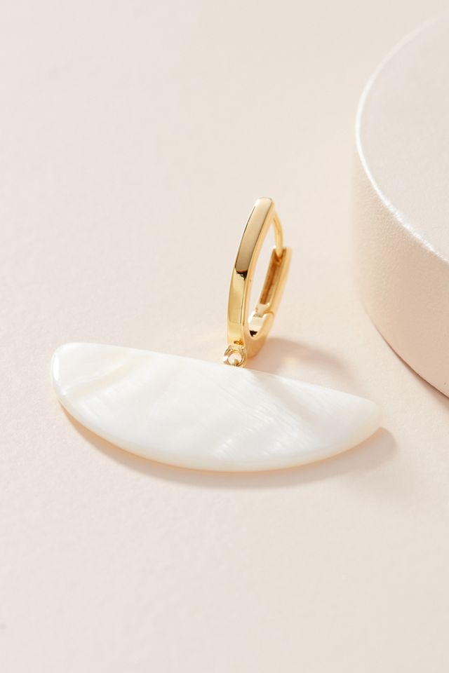 Brie Shell Huggie Hoop Earrings #1