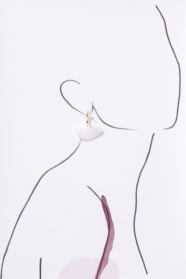 Brie Shell Huggie Hoop Earrings #2