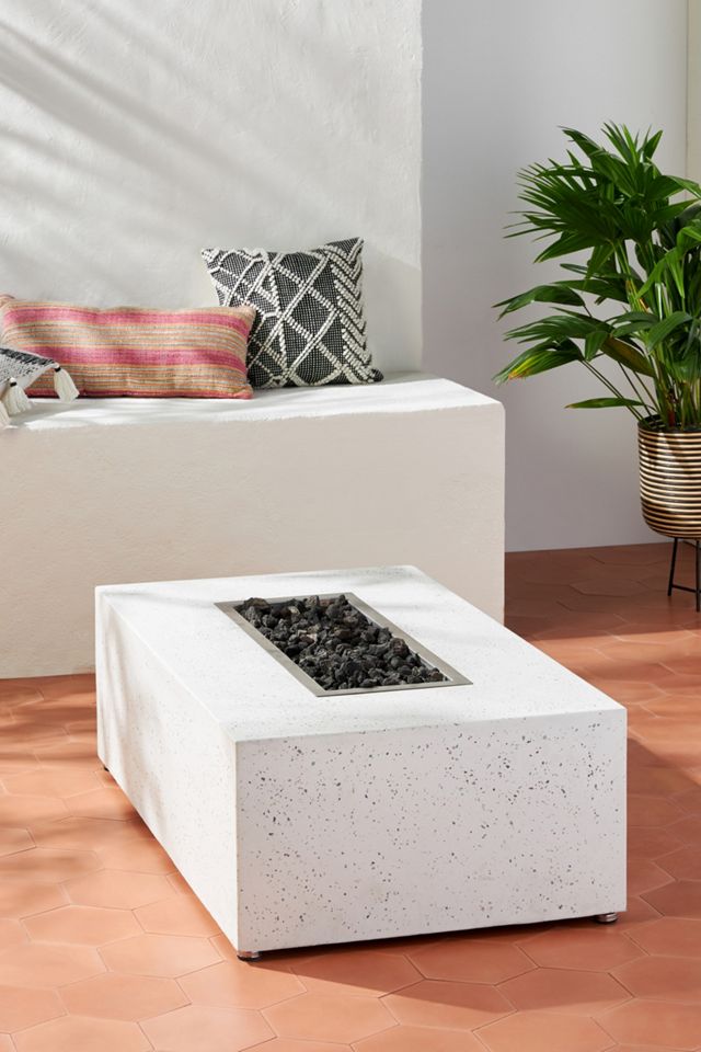 Terrazzo Rectangle Outdoor Fire Pit #1