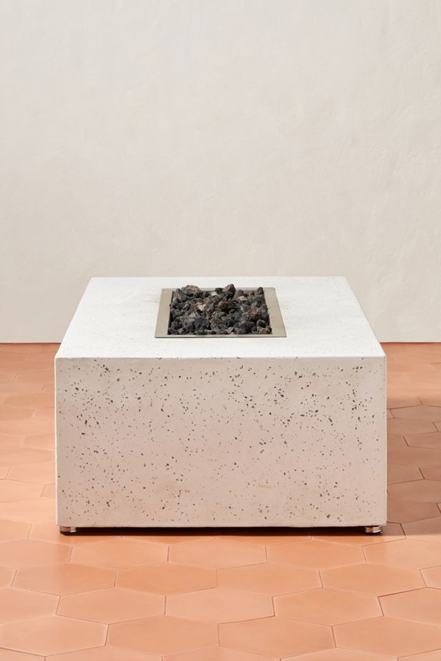 Terrazzo Rectangle Outdoor Fire Pit #4