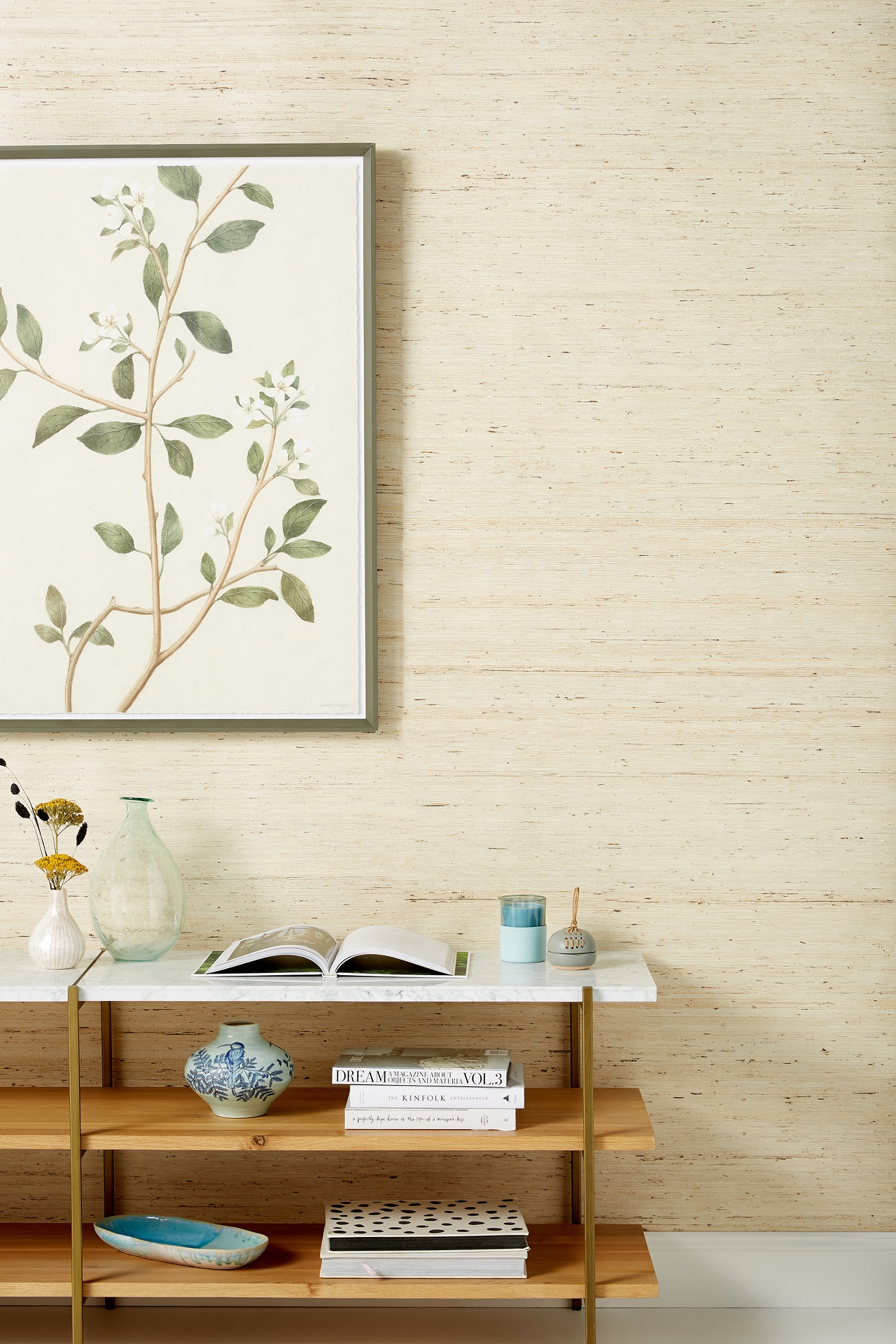 Grasscloth Textured Wallpaper