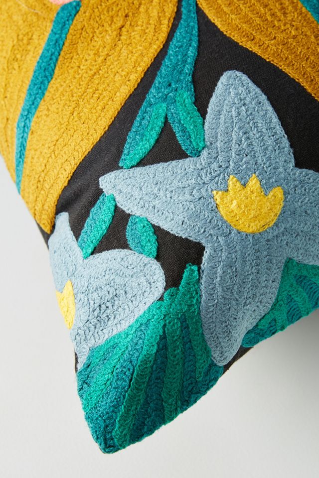 Rifle Paper Co. x Loloi Vintage Blossoms Embroidered Pillow #2
