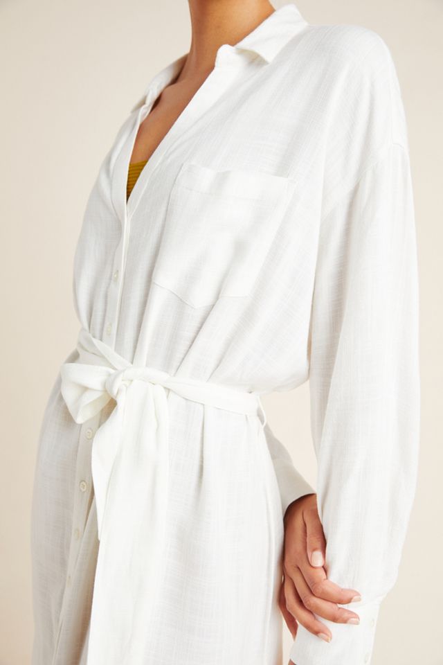 l space shirt dress NWT L*Space Lisboa Tunic Midi Maxi Shirt Dress Cover Up Button Sz Large NEW