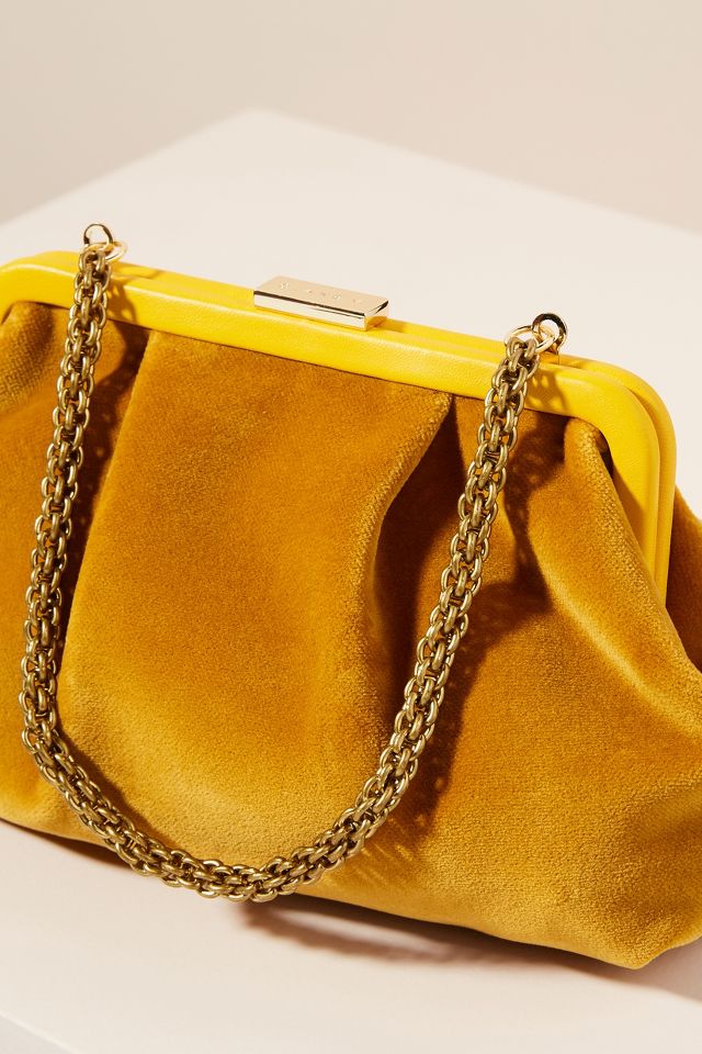 Clare V. Flore Velvet Bag - Yellow Handle Bags, Handbags - W2431889